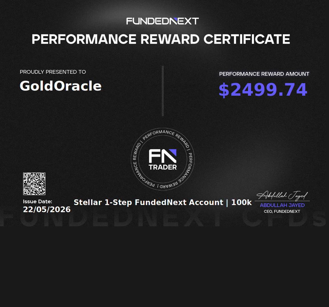 FundedNext payout $2,499